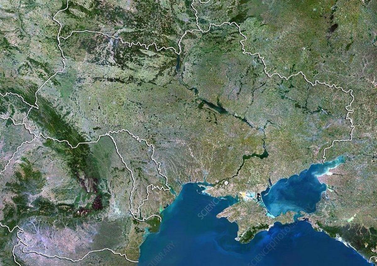 Карта Украины со спутника: вид на небо и вид со спутника Украины